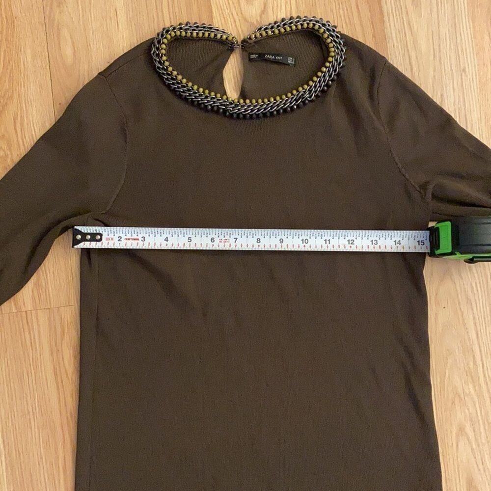 Zara knit top with beaded neckline size small - Picture 9 of 10